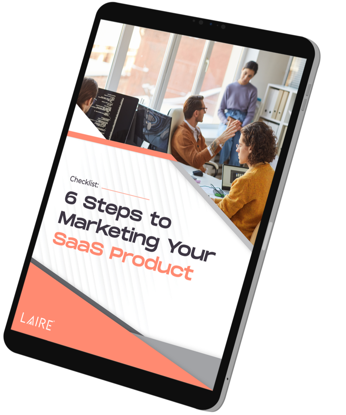 6 Steps to Marketing Your SaaS Product Tablet Mockup-1-1