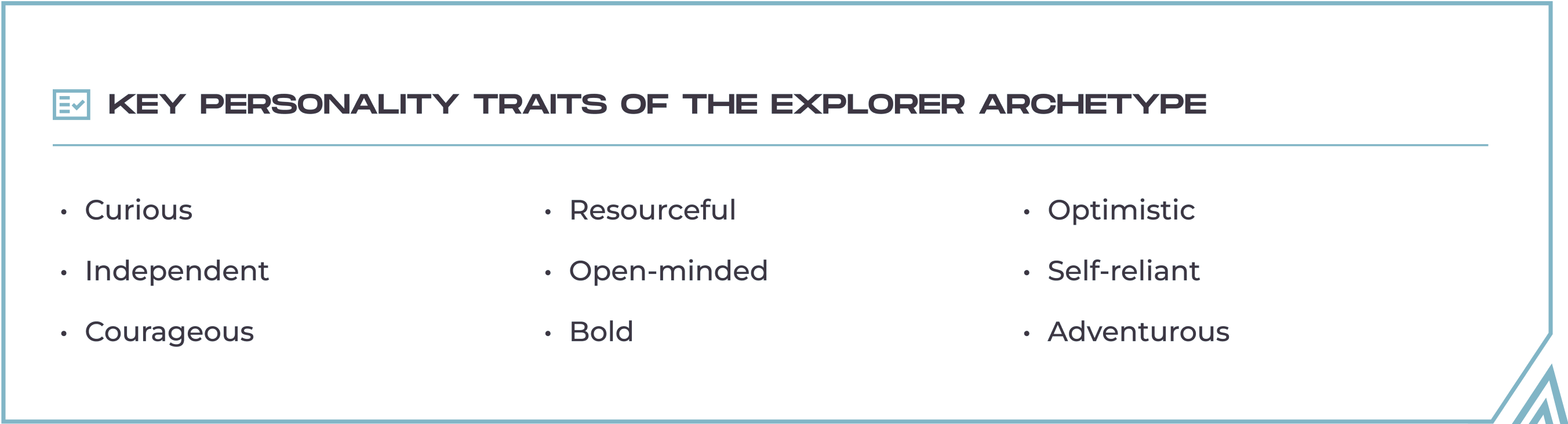Key Personality Traits of The Explorer