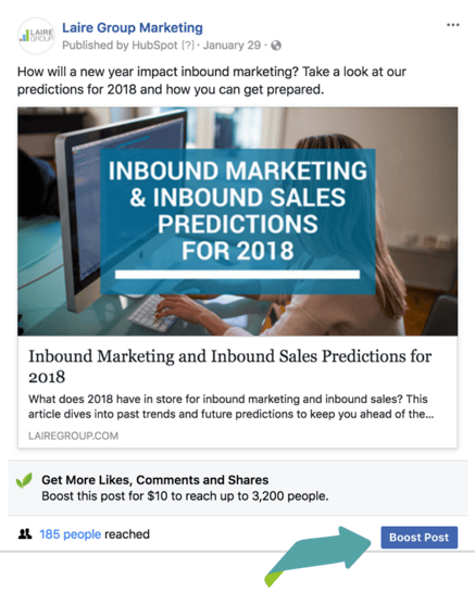 How to Boost a Facebook Post | Laire Group Marketing Charlotte