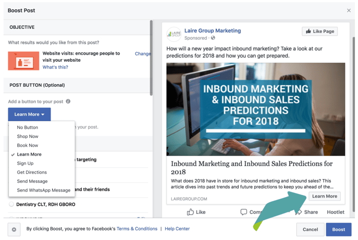 How to Boost a Facebook Post | Laire Group Marketing Charlotte