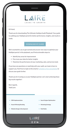 LAIRE Newsletter Phone Mockup