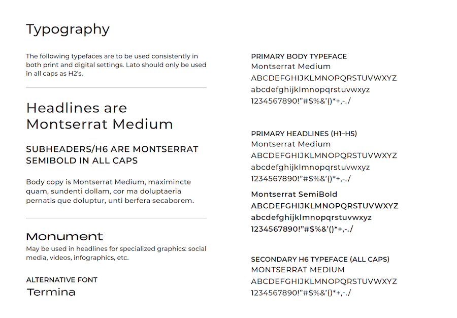 LAIRE Brand Guide Typography 2023
