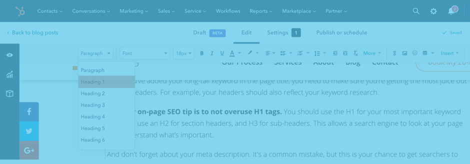 Off-Page vs On-Page SEO - H1 Tags