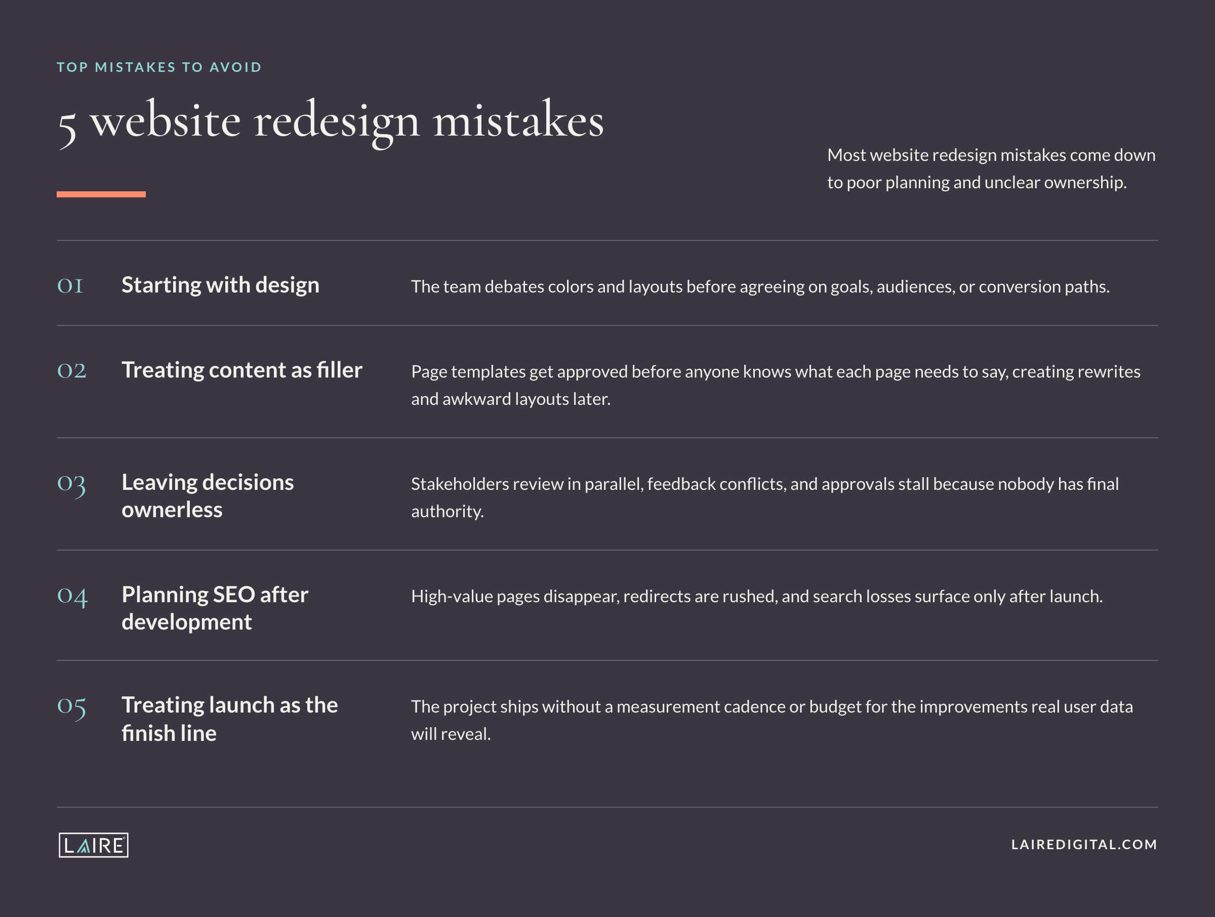 Website Redesign Mistakes